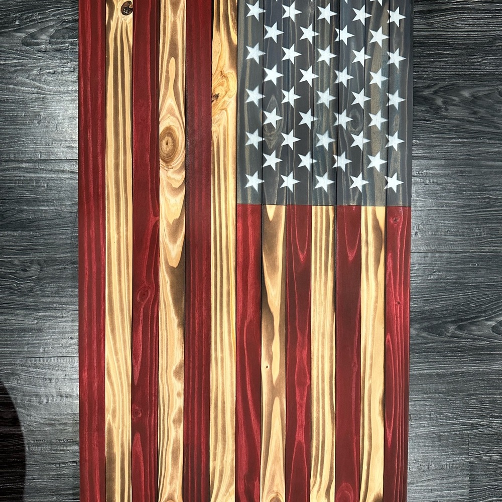 Handcrafted Rustic American Flag - Picture 10 of 10